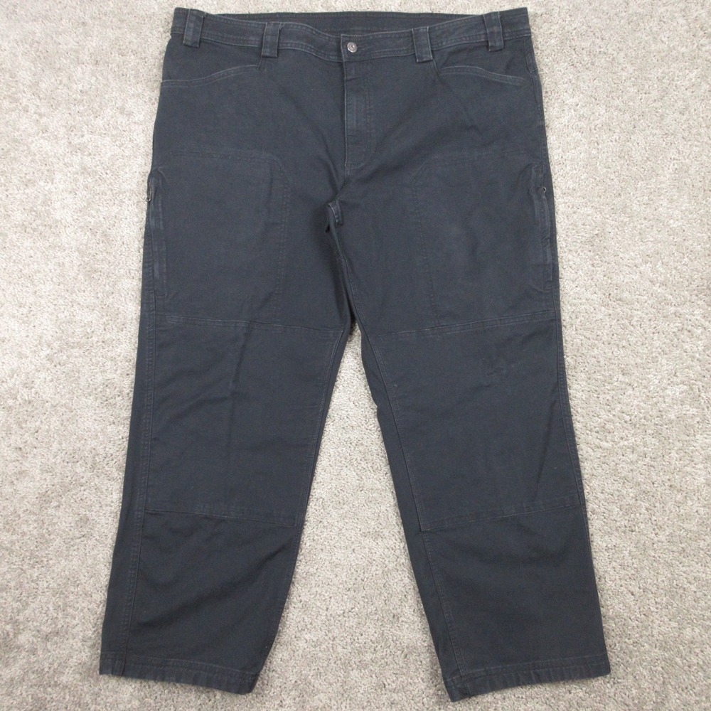 Duluth Pants Mens 44x30 Black Flex Fire House Workwear Canvas Heavy Duty Cargo